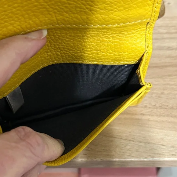 Jimmy Choo Yellow Card holder/Wallet with Silver Stars - Picture 6 of 8